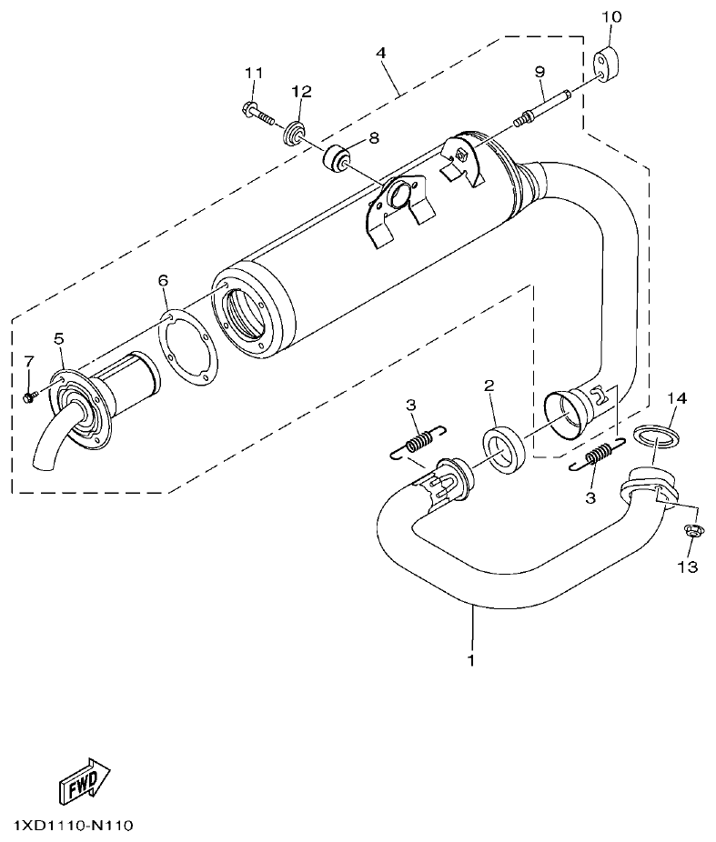 Yamaha VIKING1XP9_2014 EXHAUST parts diagram